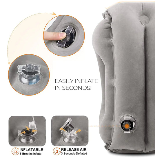 Inflatable Travel Pillow: Compact Comfort - GLIDEPATHGEAR #