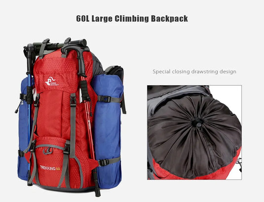 60L Outdoor Backpack Camping Bag with Rain Cover - GLIDEPATHGEAR #