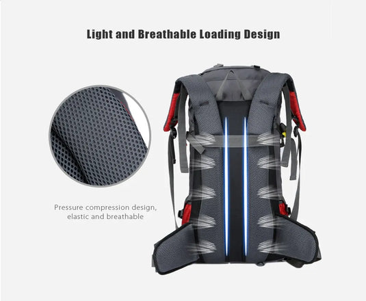 60L Outdoor Backpack Camping Bag with Rain Cover - GLIDEPATHGEAR #