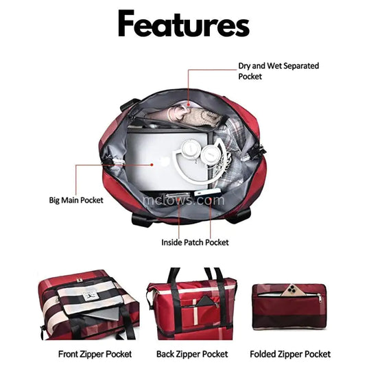 Collapsible Wet & Dry Travel Duffel Bag - GLIDEPATHGEAR #